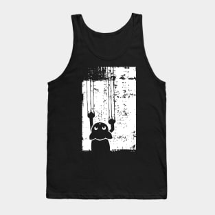 Scratch Cat Grunge Distressed Cute Cat White Tank Top